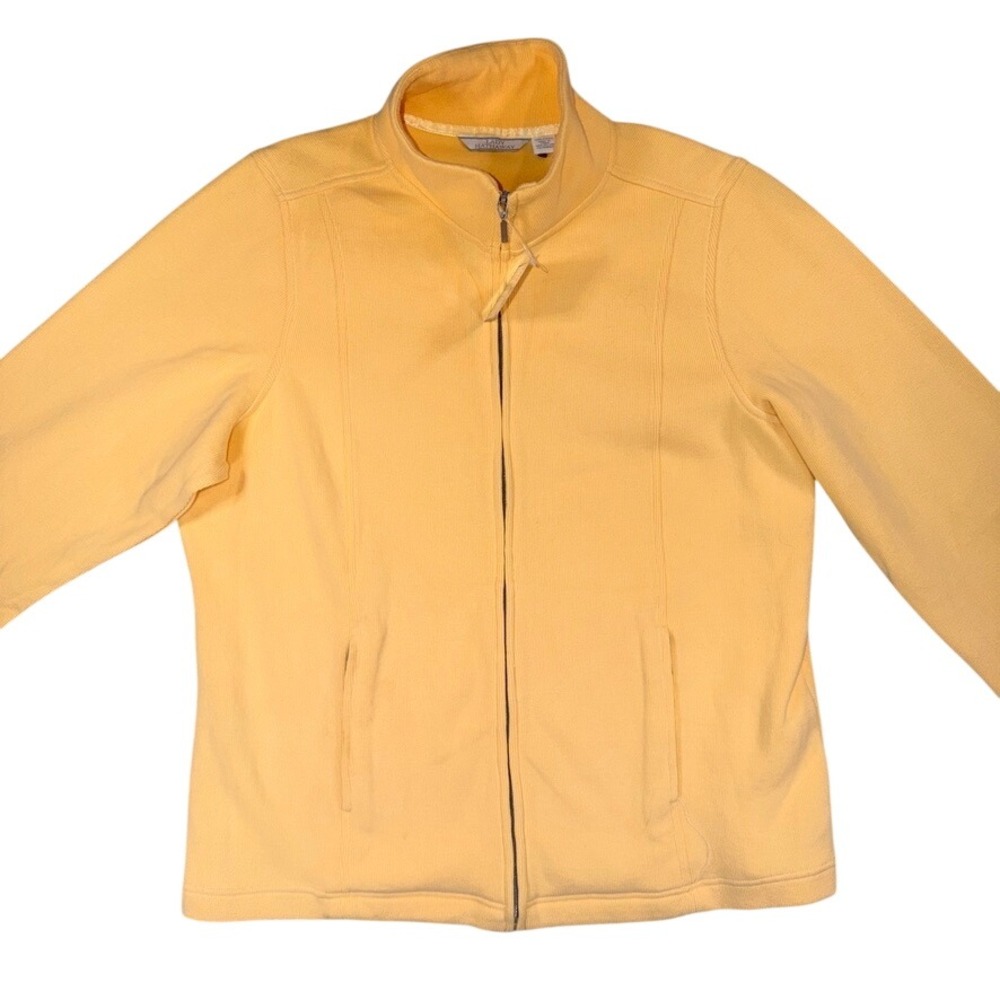 Lady Hathaway Full Zip Ribbed Jacket XXL Womens Lemon Yellow Cotton Blend BNWT